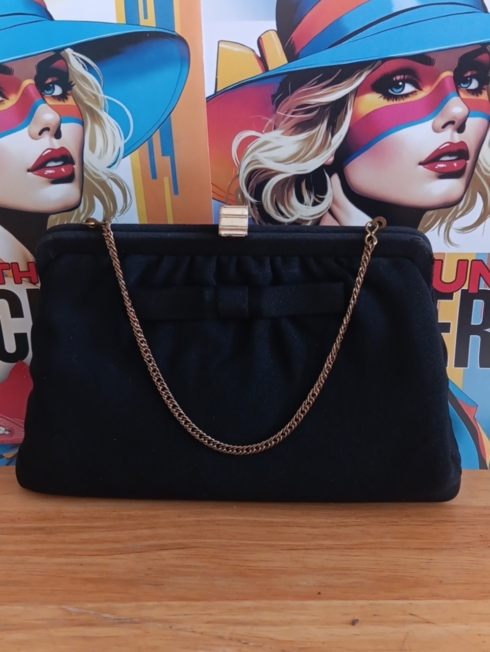 HL Black Evening Bag or Clutch 1940's/50's